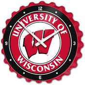 Wisconsin Badgers: Bottle Cap Wall Clock, NCWISB-540-01