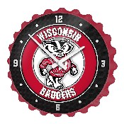 Wisconsin Badgers: Mascot - Bottle Cap Wall Clock, FNB-NCWISB-540-02A