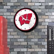 Wisconsin Badgers: Retro Lighted Wall Clock, NCWISB-550-01