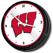 Wisconsin Badgers: Retro Lighted Wall Clock, NCWISB-550-01