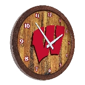 Wisconsin Badgers: "Faux" Barrel Top Wall Clock, NCWISB-560-01