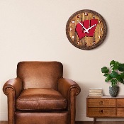 Wisconsin Badgers: "Faux" Barrel Top Wall Clock, NCWISB-560-01