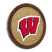 Wisconsin Badgers: "Faux" Barrel Framed Cork Board, FNB-NCWISB-632-01A