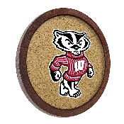 Wisconsin Badgers: Mascot - "Faux" Barrel Framed Cork Board, FNB-NCWISB-632-02A