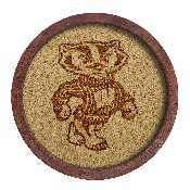 Wisconsin Badgers: Mascot - "Faux" Barrel Framed Cork Board, FNB-NCWISB-632-02A