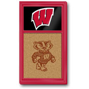 Wisconsin Badgers: Dual Logo - Cork Note Board, FNB-NCWISB-640-02A