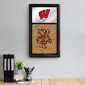 Wisconsin Badgers: Dual Logo - Mirrored Cork Note Board, NCWISB-645-02