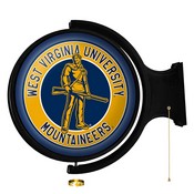 WVU - West Virginia Mountaineers  Rotating Illuminated Team Spirit Wall Sign-Round, FNB-NCWVIR-115