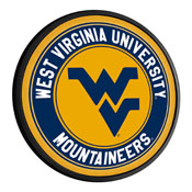West Virginia Mountaineers: Round Slimline Lighted Wall Sign, FNB-NCWVIR-130-01A