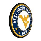 West Virginia Mountaineers: Round Slimline Lighted Wall Sign, FNB-NCWVIR-130-01A