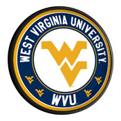 West Virginia Mountaineers: Round Slimline Lighted Wall Sign, FNB-NCWVIR-130-01A