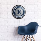 Xavier University Musketeers Slimline Illuminated Team Spirit Wall Sign-Round, FNB-NCXVRM-130
