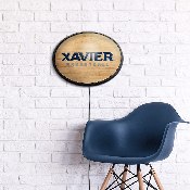 Xavier Musketeers: Hardwood - Oval Slimline Lighted Wall Sign, NCXVRM-140-12