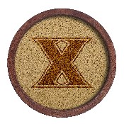 Xavier Musketeers: "Faux" Barrel Framed Cork Board, FNB-NCXVRM-632-01A