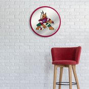 Arizona Coyotes: Modern Disc Mirrored Wall Sign, AGS-NHARIZ-235-01A