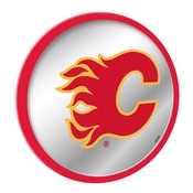 Calgary Flames: Modern Disc Mirrored Wall Sign, AGS-NHCALG-235-01A