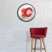 Calgary Flames: Modern Disc Mirrored Wall Sign, AGS-NHCALG-235-01A