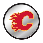 Calgary Flames: Modern Disc Mirrored Wall Sign, AGS-NHCALG-235-01A