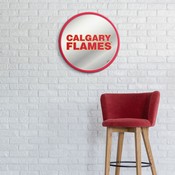 Calgary Flames: Secondary Logo - Modern Disc Mirrored Wall Sign, FNB-NHCALG-235-02A