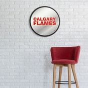Calgary Flames: Secondary Logo - Modern Disc Mirrored Wall Sign, FNB-NHCALG-235-02A