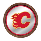 Calgary Flames: Barrel Top Mirrored Wall Sign, AGS-NHCALG-245-01A