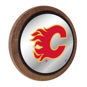 Calgary Flames: Barrel Top Mirrored Wall Sign, AGS-NHCALG-245-01A