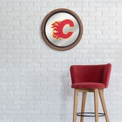 Calgary Flames: Barrel Top Mirrored Wall Sign, AGS-NHCALG-245-01A