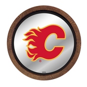 Calgary Flames: Barrel Top Mirrored Wall Sign, AGS-NHCALG-245-01A