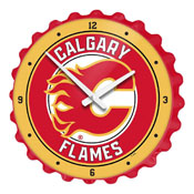 Calgary Flames: Bottle Cap Wall Clock, NHCALG-540-01