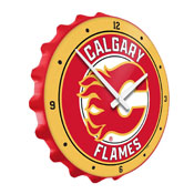 Calgary Flames: Bottle Cap Wall Clock, NHCALG-540-01