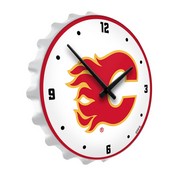Calgary Flames: Bottle Cap Lighted Wall Clock, NHCALG-545-01