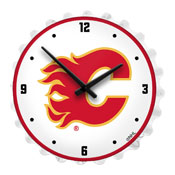 Calgary Flames: Bottle Cap Lighted Wall Clock, NHCALG-545-01