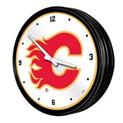 Calgary Flames: Illuminated Retro Diner Wall Clock, NHCALG-550-01