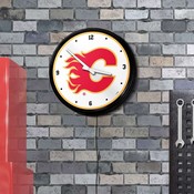 Calgary Flames: Illuminated Retro Diner Wall Clock, NHCALG-550-01