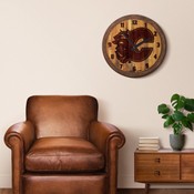 Calgary Flames: Branded "Faux" Barrel Top Wall Clock, NHCALG-560-02