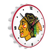 Chicago Blackhawks: Bottle Cap Lighted Wall Clock, NHCHIC-545-01