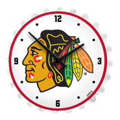 Chicago Blackhawks: Bottle Cap Lighted Wall Clock, NHCHIC-545-01