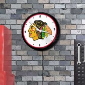 Chicago Blackhawks: Illuminated Retro Diner Wall Clock, NHCHIC-550-01
