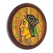 Chicago Blackhawks: "Faux" Barrel Top Wall Clock, NHCHIC-560-01