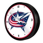 Columbus Blue Jackets: Illuminated Retro Diner Wall Clock, NHCOLU-550-01