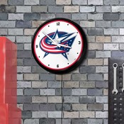 Columbus Blue Jackets: Illuminated Retro Diner Wall Clock, NHCOLU-550-01