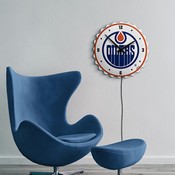 Edmonton Oilers: Bottle Cap Lighted Wall Clock, NHEDMO-545-01