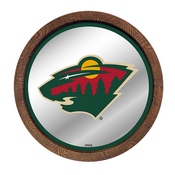 Minnesota Wild: Barrel Top Mirrored Wall Sign, AGS-NHMINN-245-01A