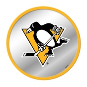 Pittsburgh Penguins: Modern Disc Mirrored Wall Sign, AGS-NHPITT-235-01A