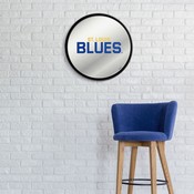 St. Louis Blues: Secondary Logo - Modern Disc Mirrored Wall Sign, FNB-NHSTLB-235-02B