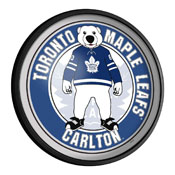 Toronto Maple Leafs: Carlton - Round Slimline Lighted Wall Sign, NHTOML-130-02