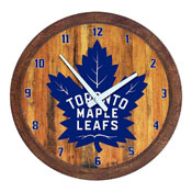 Toronto Maple Leaf: "Faux" Barrel Top Wall Clock, NHTOML-560-01