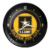 US Army: Soldier for Life - Ribbed Frame Wall Clock, USARMY-530-02A