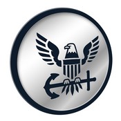 US Navy: Modern Disc Mirrored Wall Sign, FNB-USNAVY-235-01A