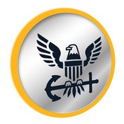 US Navy: Modern Disc Mirrored Wall Sign, FNB-USNAVY-235-01A